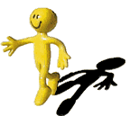3d smiling yellow walking gif